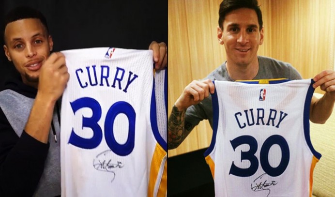 NBA star Stephen Curry Lionel Messi