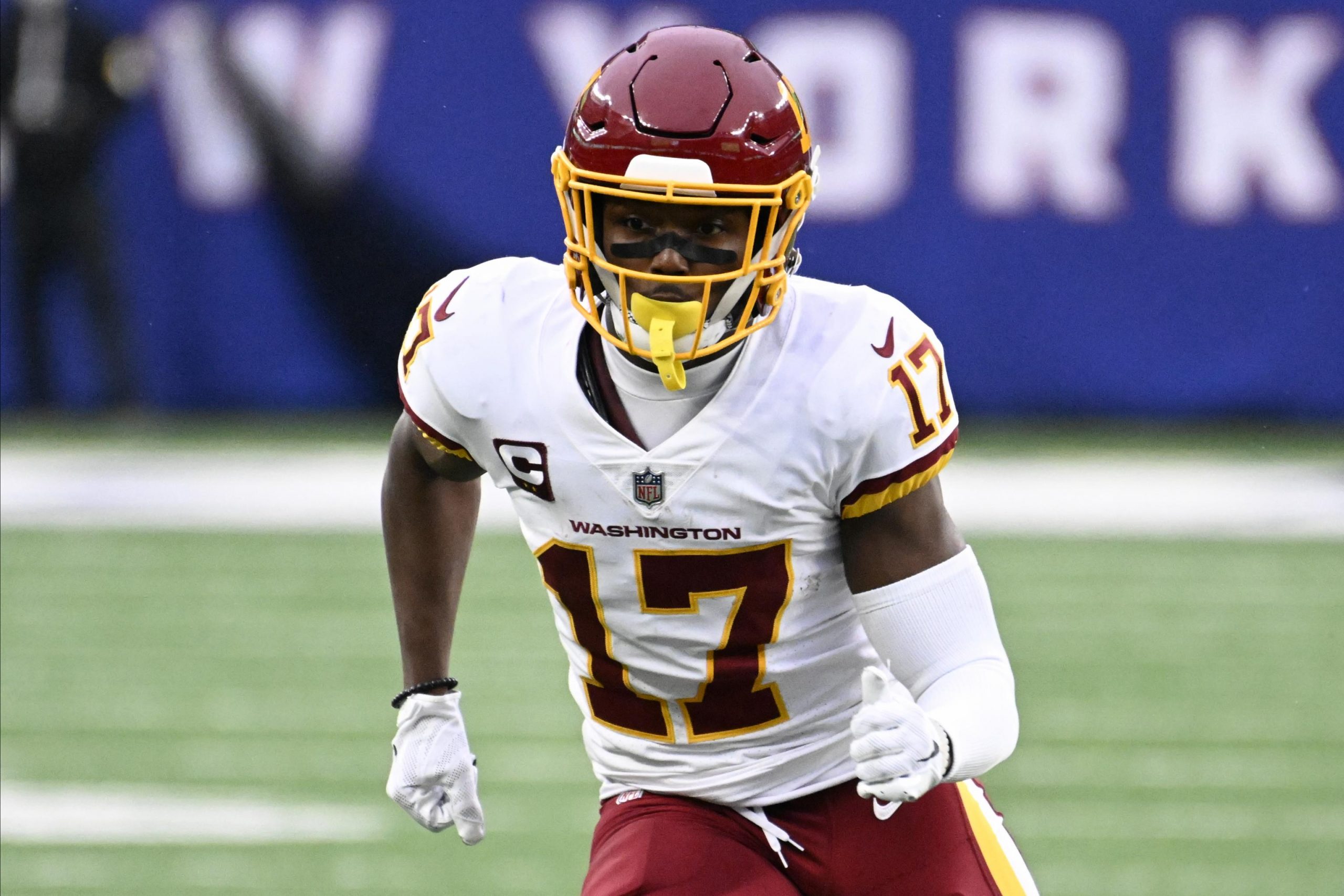 Washington Commanders wide receiver Terry McLaurin (17) during a preseason  NFL football game against the Kansas City Chiefs Saturday, Aug. 20, 2022,  in Kansas City, Mo. (AP Photo/Ed Zurga Stock Photo - Alamy