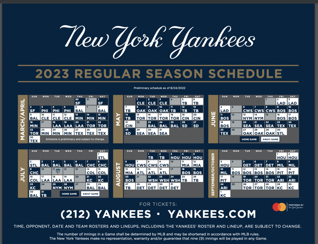 New York Yankees Baseball Schedule 2024 Dyanne Mariya