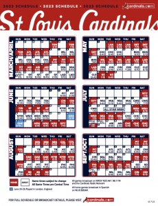 St. Louis Cardinals Printable Regular Season Schedule – 2023 - yebscore.com