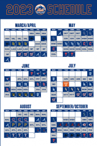 New York Mets Printable Regular Season Schedule – 2023 - yebscore.com