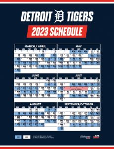 Detroit Tigers Printable Regular Season Schedule – 2023 - yebscore.com