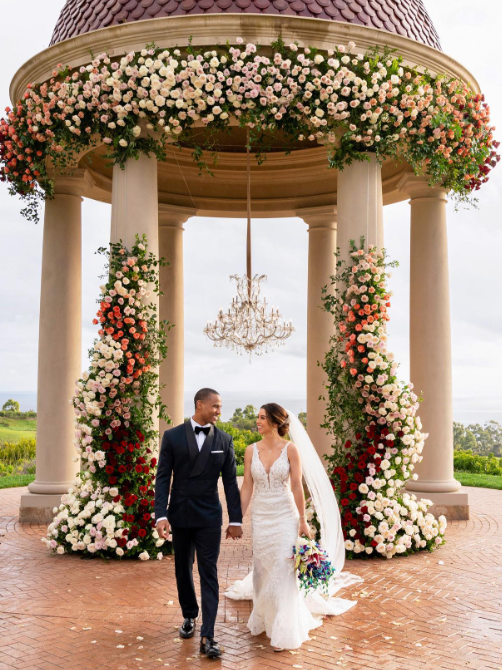 NFL star Justin Bethel + Breanna's romantic Pelican Hill Wedding: love you  the mostest  Feeling blue during these crazy times we are living in? We've  got just the wedding to cheer