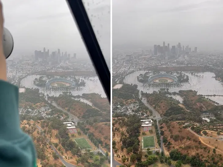 Dodgers Stadium Completely Flooded As Tropical Storm Hilary Hits