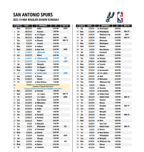 Spurs Season Schedule 2023