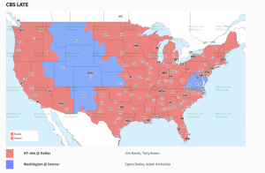 CBS late TV Coverage Map Week 2