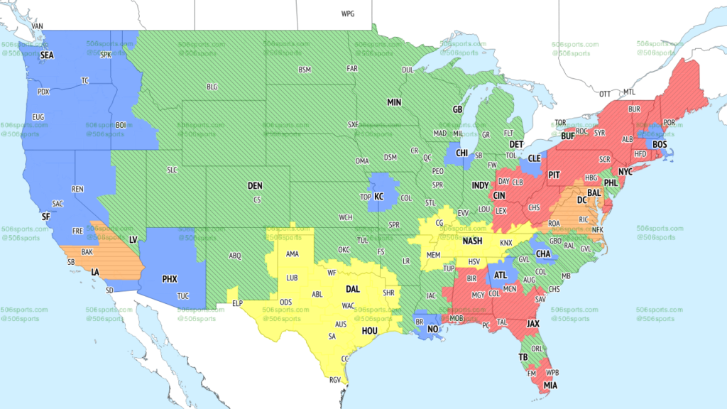 NFL Week 14 Coverage Map 2023 TV Schedule FOX & CBS