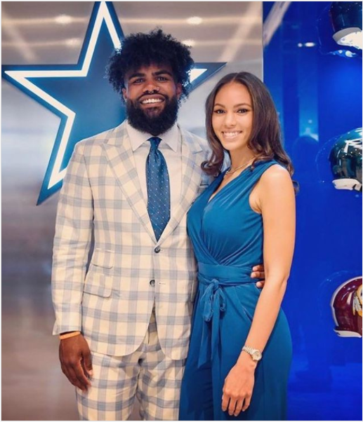 Ezekiel Elliott And His Wife (Source: Yebscore)